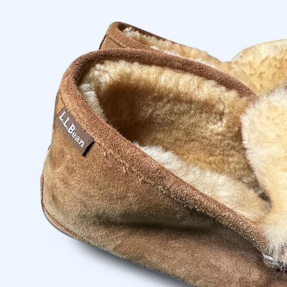 L.L. Bean Shearling-Lined Suede Slippers – Size 9 - Picture 4 of 6